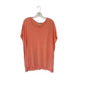 J. Jill Coral Relaxed Lagenlook Coastal Grandma Oversized Linen Top Medium Large